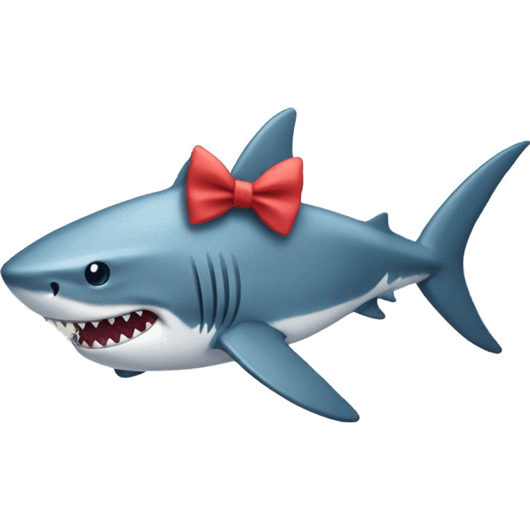 shark wearing a bow  emoji