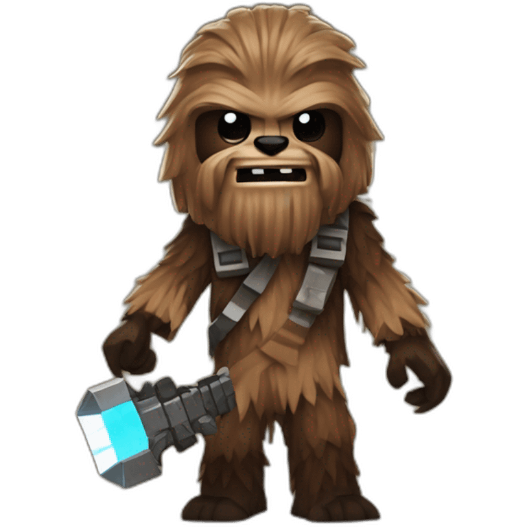 Chewbaca Minecraft character holding GG emoji