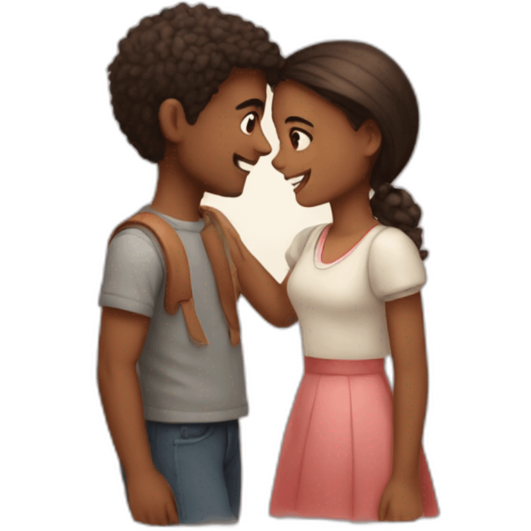 boy and girl feel love emoji