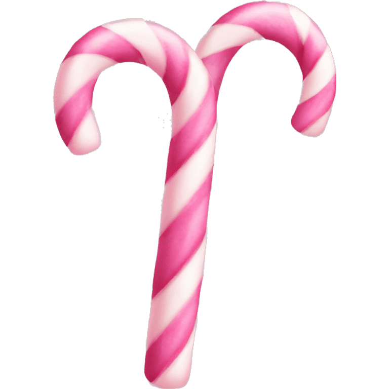 Light pink candy canes, with pink bow on it emoji