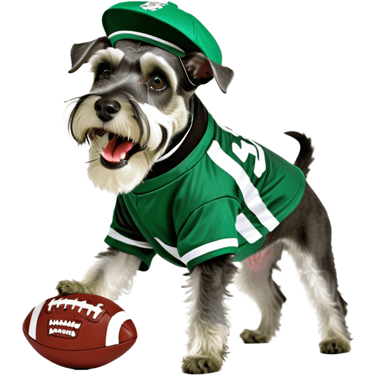 miniature schnauzer playing football emoji