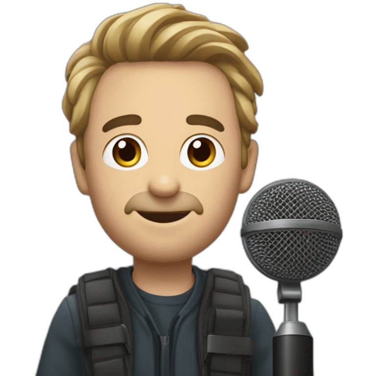 Éric maniez with a microphone emoji