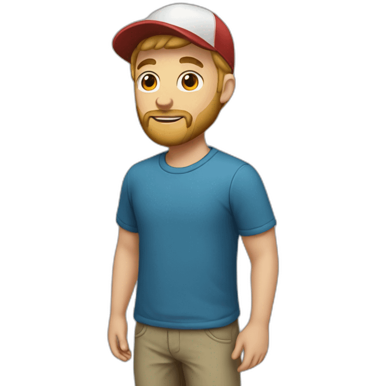 young white man with a cap and beard emoji