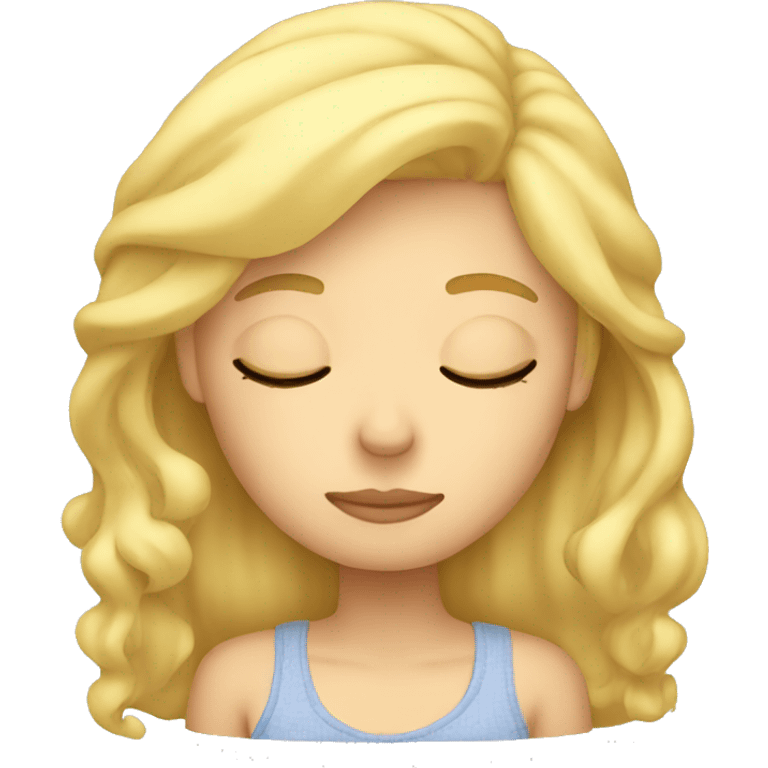 Blonde girl sleeping emoji