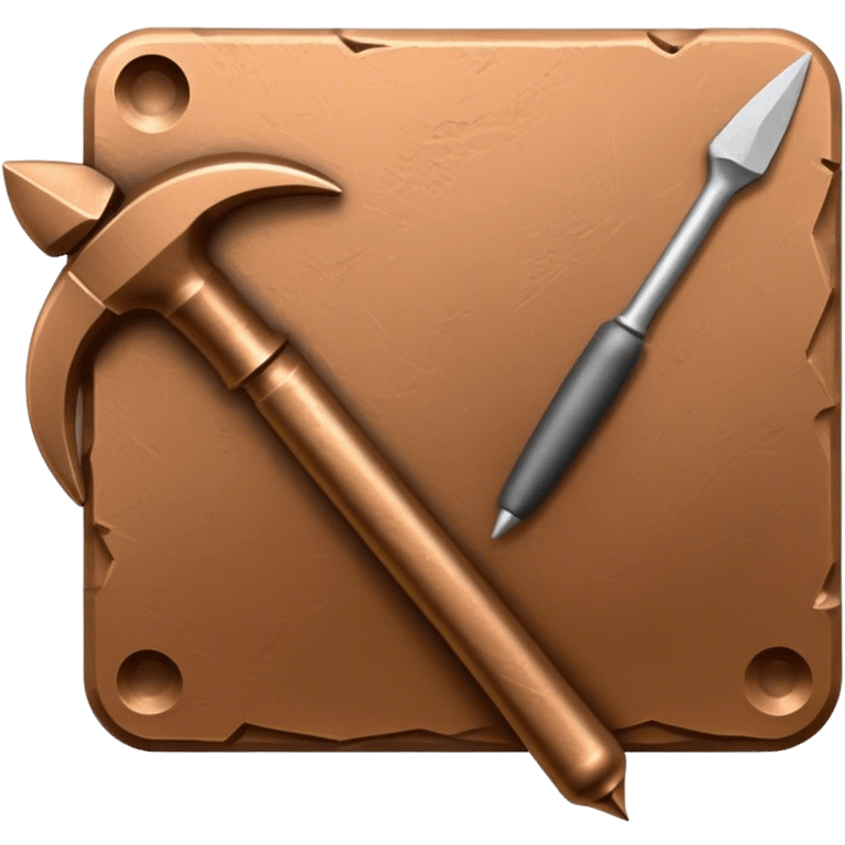 Icon for sculpting, with sculpting tools, sculpture in progress on a textured surface, minimalistic style, clean lines, transparent background. emoji