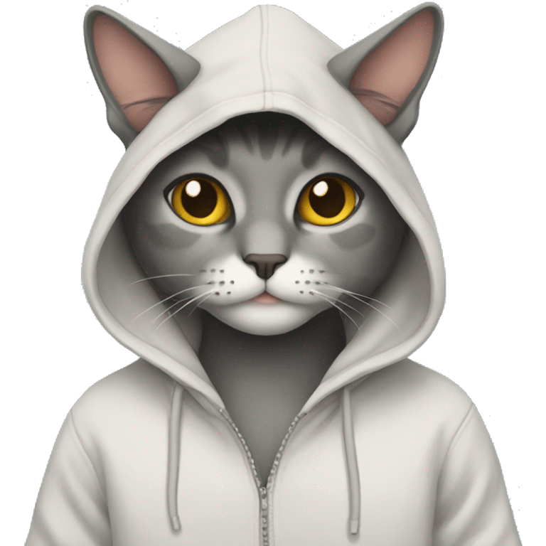 Cat in a hoodie emoji