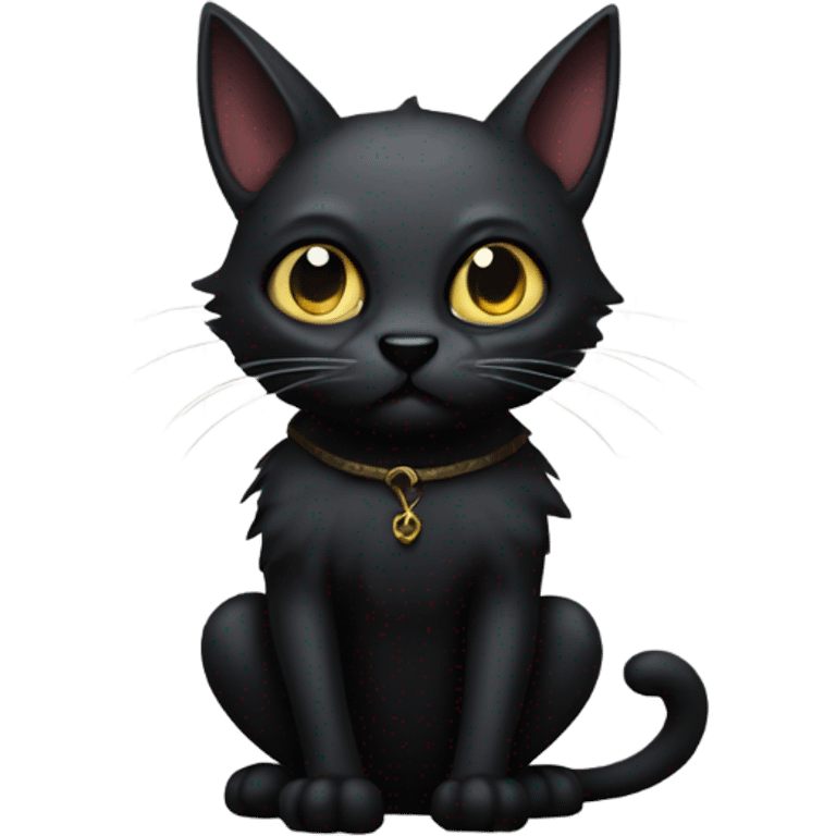 scared black medieval cat, gothic style emoji