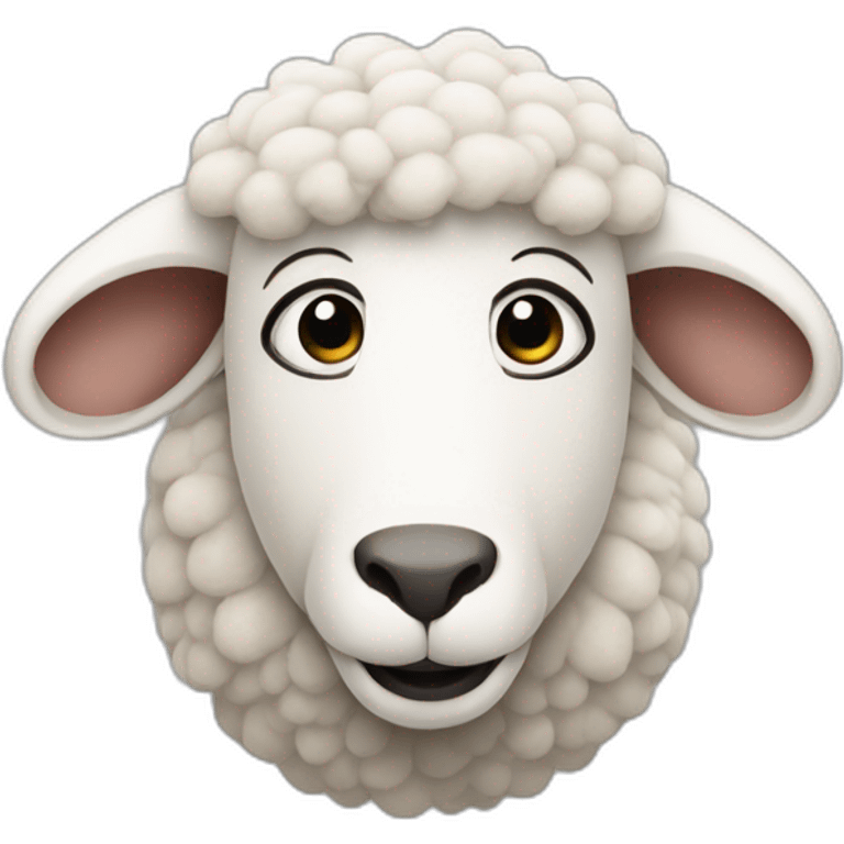 Sheep with humain face emoji