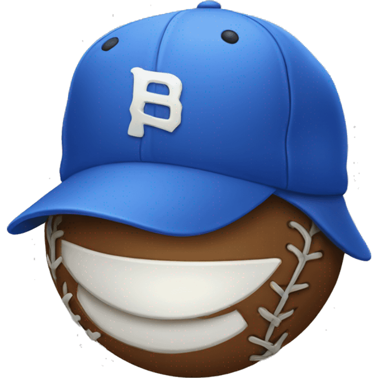 Softball with a hat on emoji