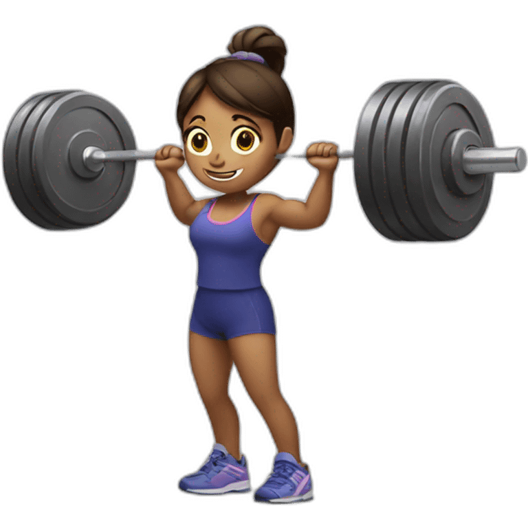 girl lifting weights emoji