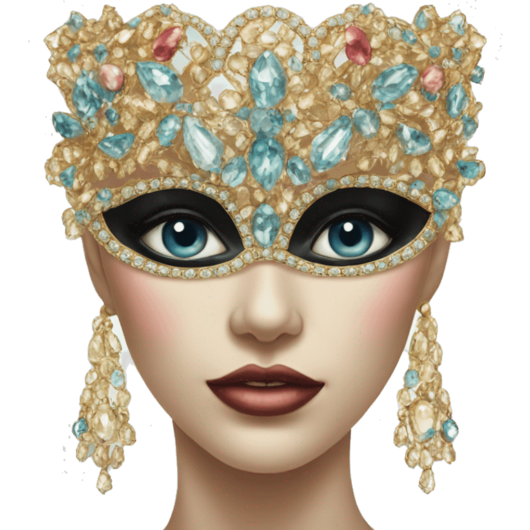 masked beauty portrait in jewels emoji