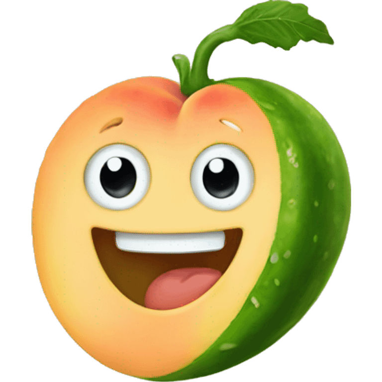 Smiley peach cucumber emoji