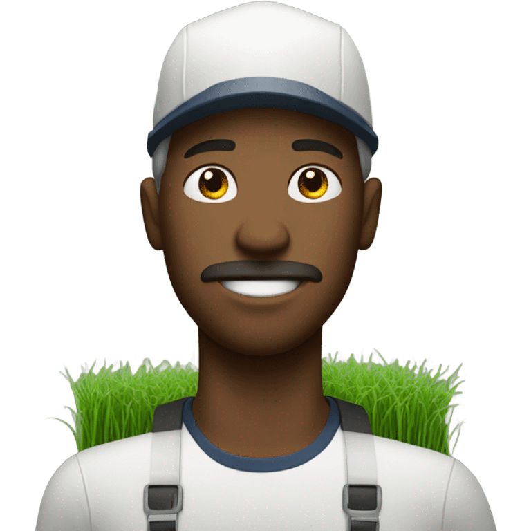 white field worker with grass in his mouth emoji