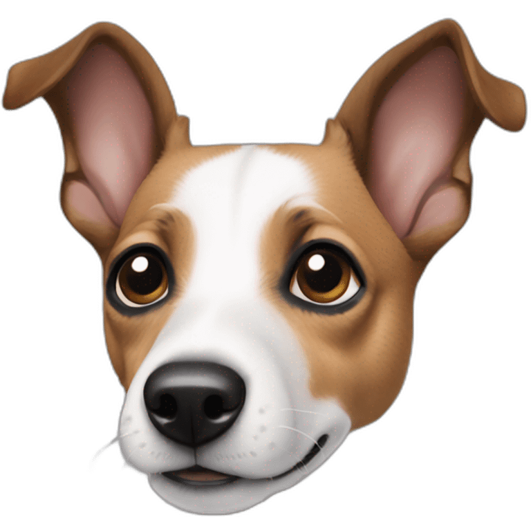 Jack russel with raise black ears emoji