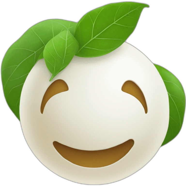 ball of mozarella + leaf emoji