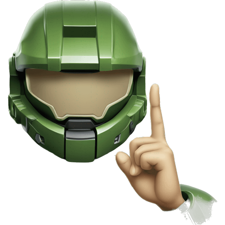 Master Chief raising ring finger  emoji