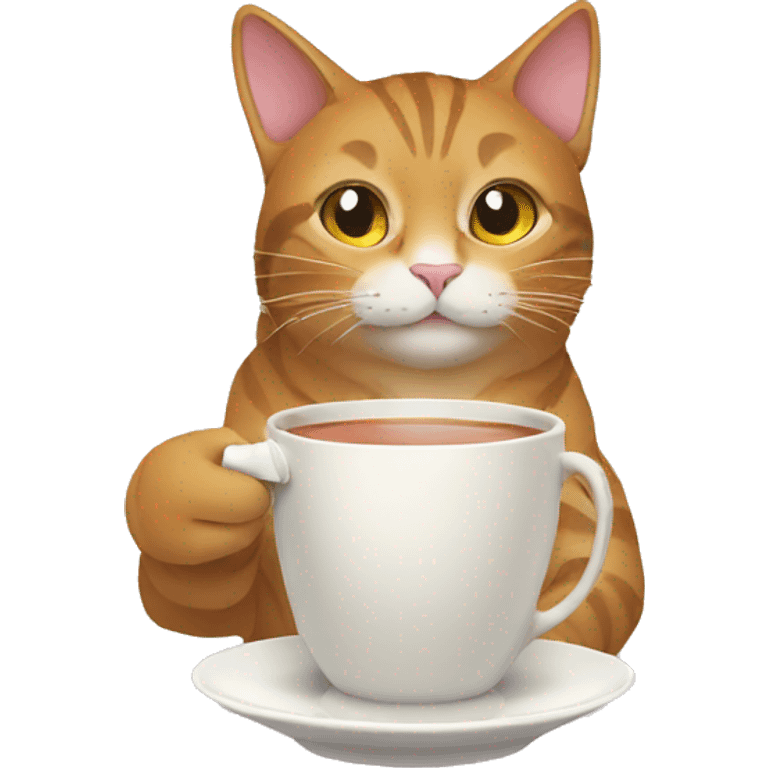 Cat drinking tea emoji