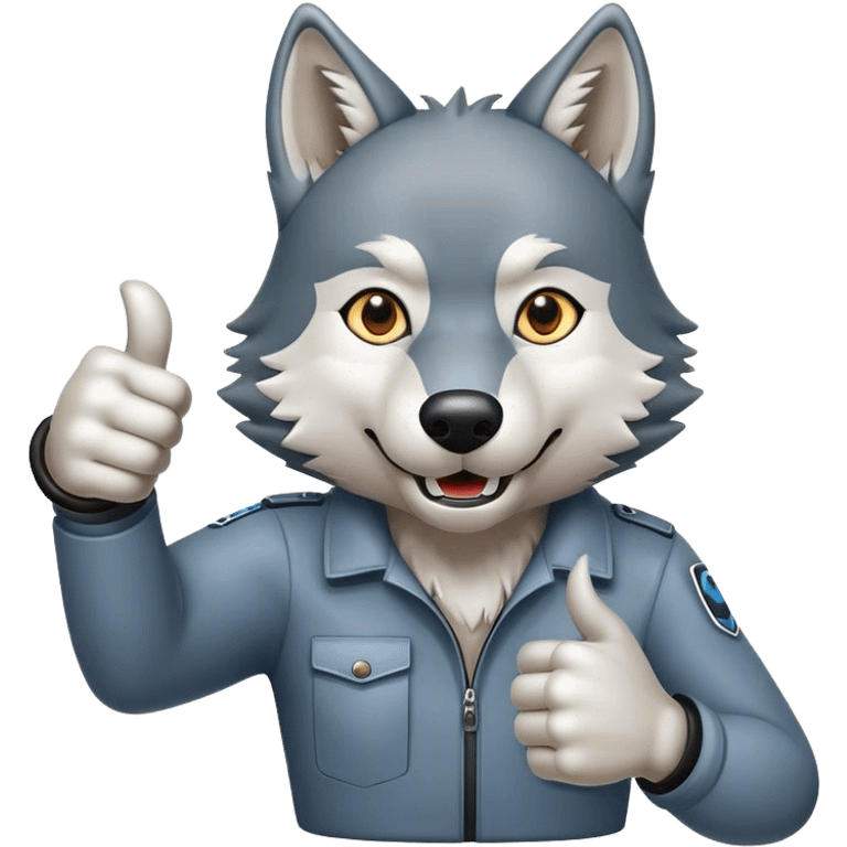 Wolf giving thumbs up emoji