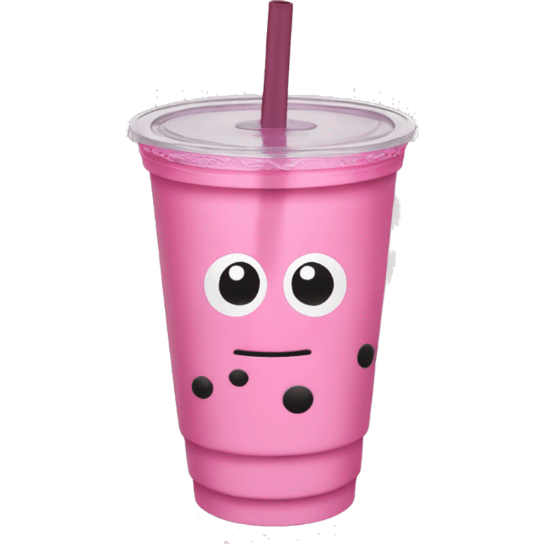 Pink boba tea plastic cup emoji