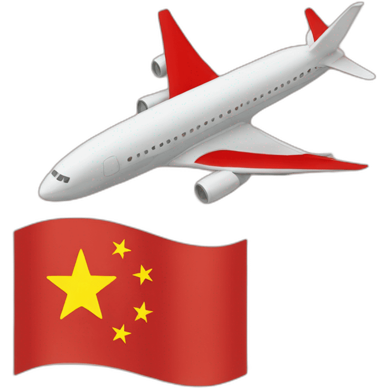 china flag and a plane emoji