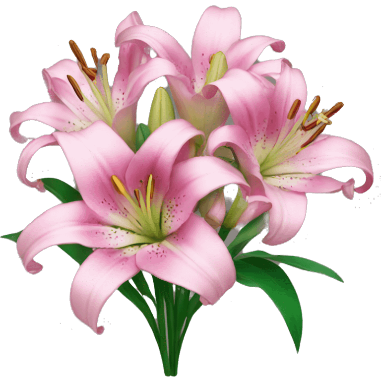 pink lily flower bouquet  emoji