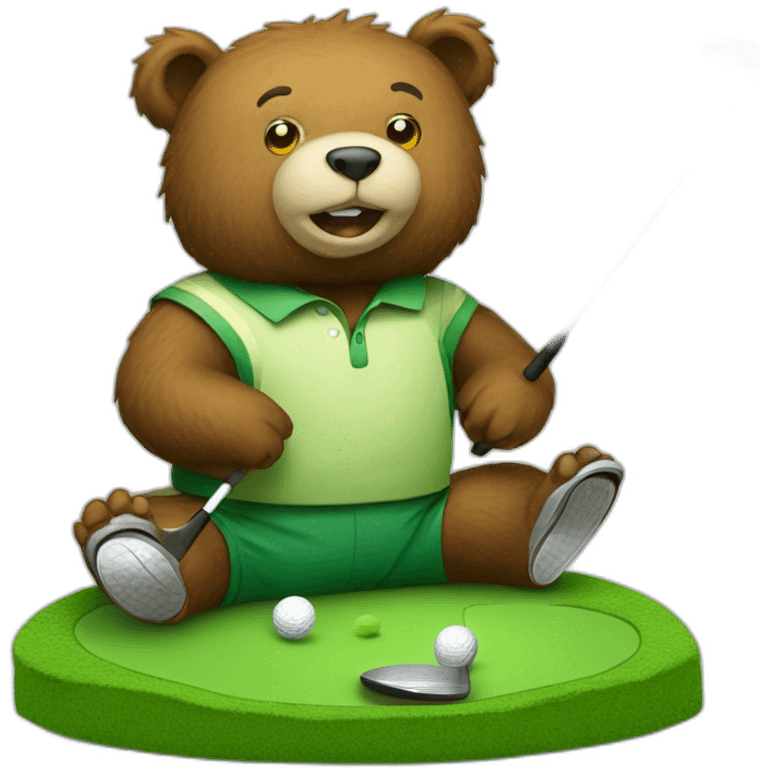 Golf Playing bear emoji