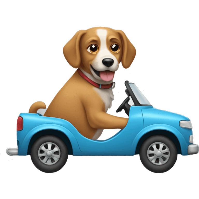 Dog driving emoji