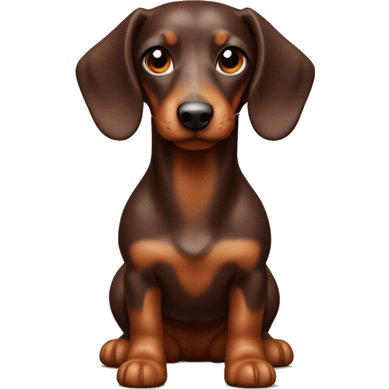 Chocolate and tan mini sausage dog emoji