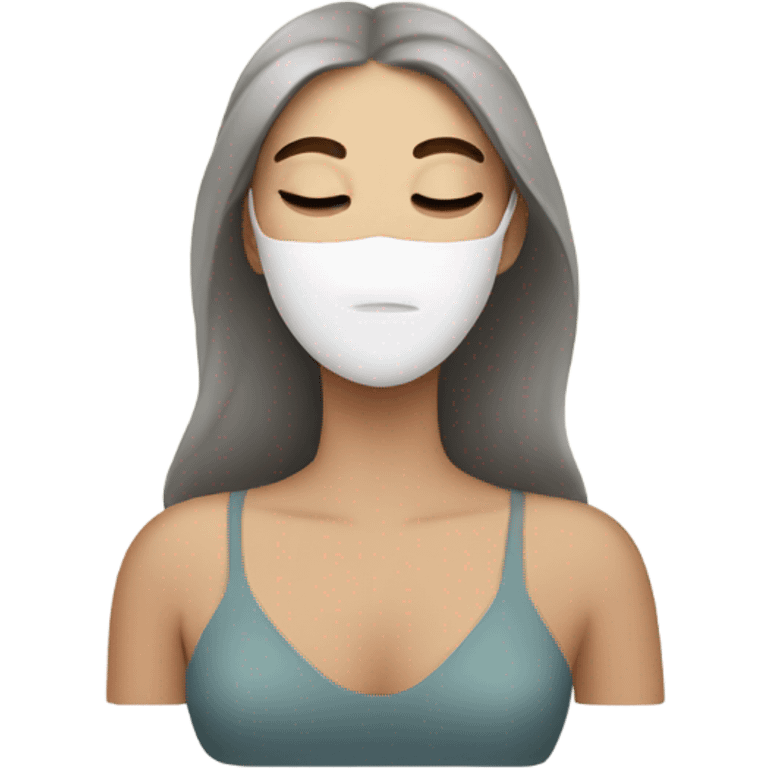 Lady with face mask spa beauty full face relaxing emoji