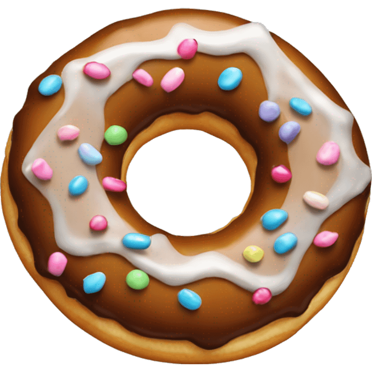 A donut with icing on grey background  emoji