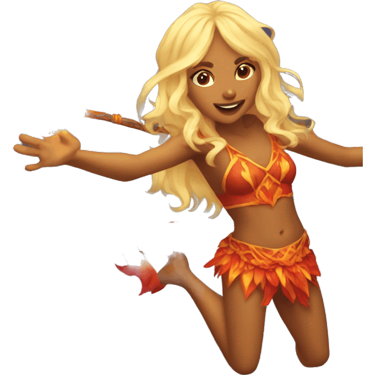 Fire dancing blonde faerie  emoji