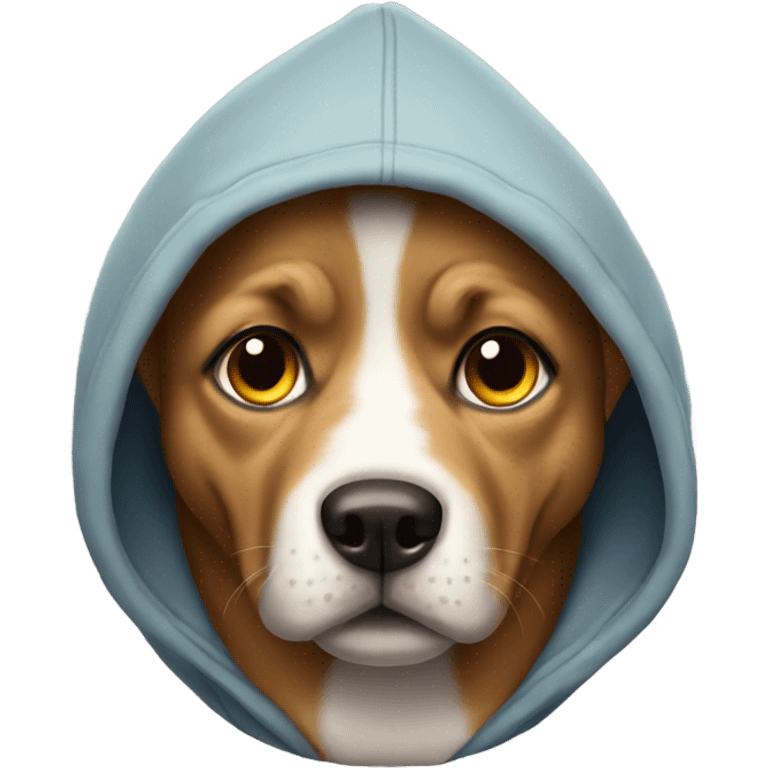 Dog wearing a hoodie emoji