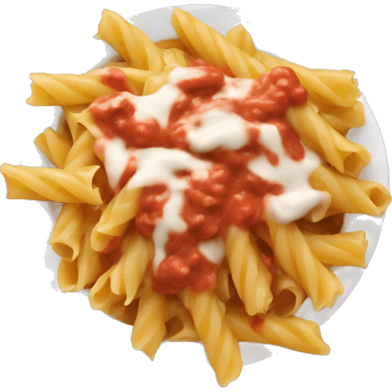 pasta with red and white sauce emoji