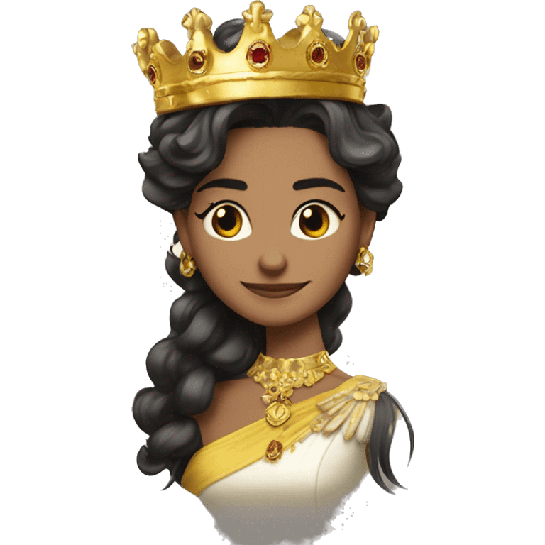 Una leon  fuerte rugiendo ,  alegre y elegante con corona de brillo de Reyna  emoji