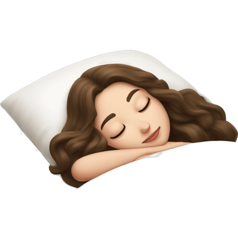 sleeping beauty brunette white girl with a silk pillow emoji