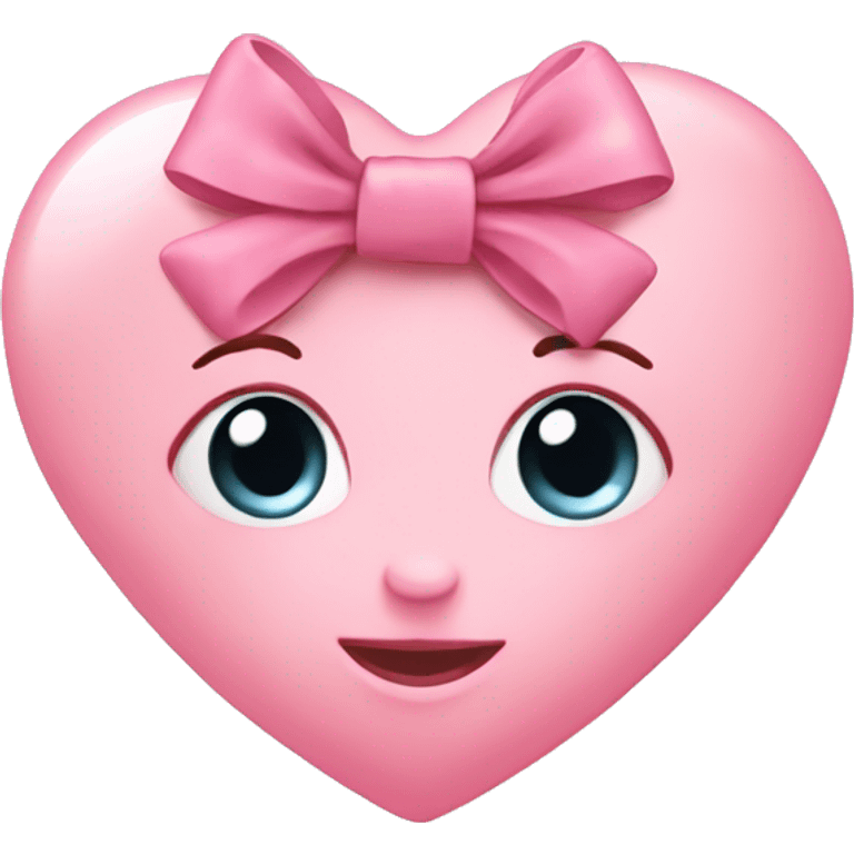 baby pink heart with bow emoji