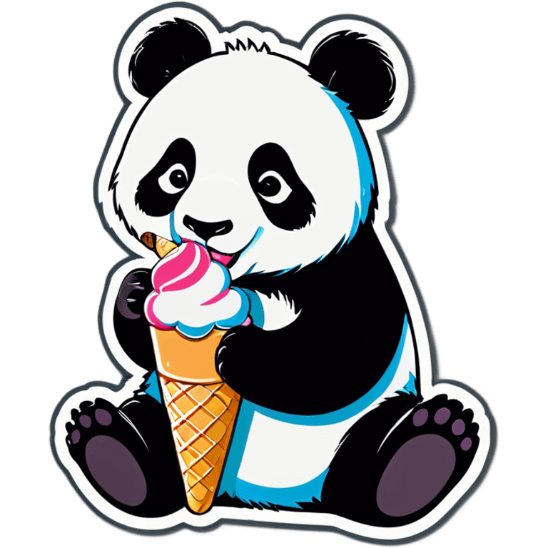 Panda eating ice cream emoji