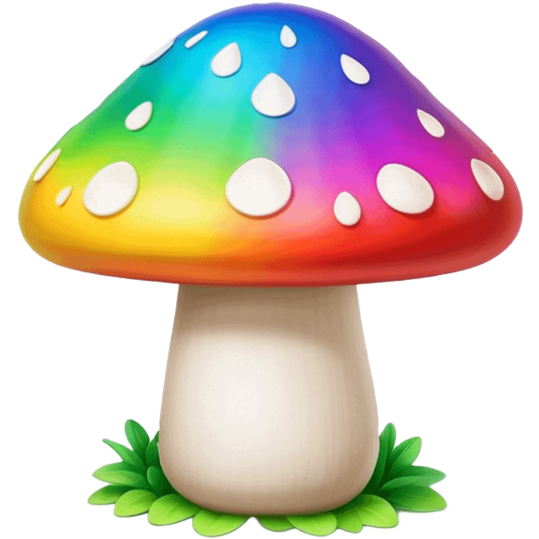 Rainbow colored 3D style mushroom emoji