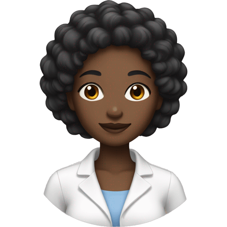 Black girl with black hair doing skin care emoji