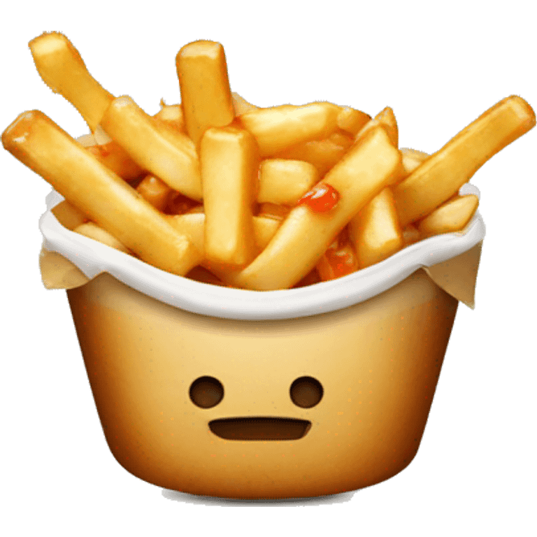 Poutine qui mange une poutine emoji