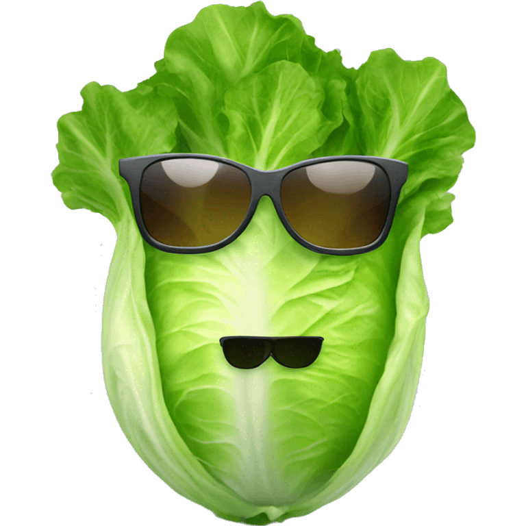 Lettuce with sunglasses emoji