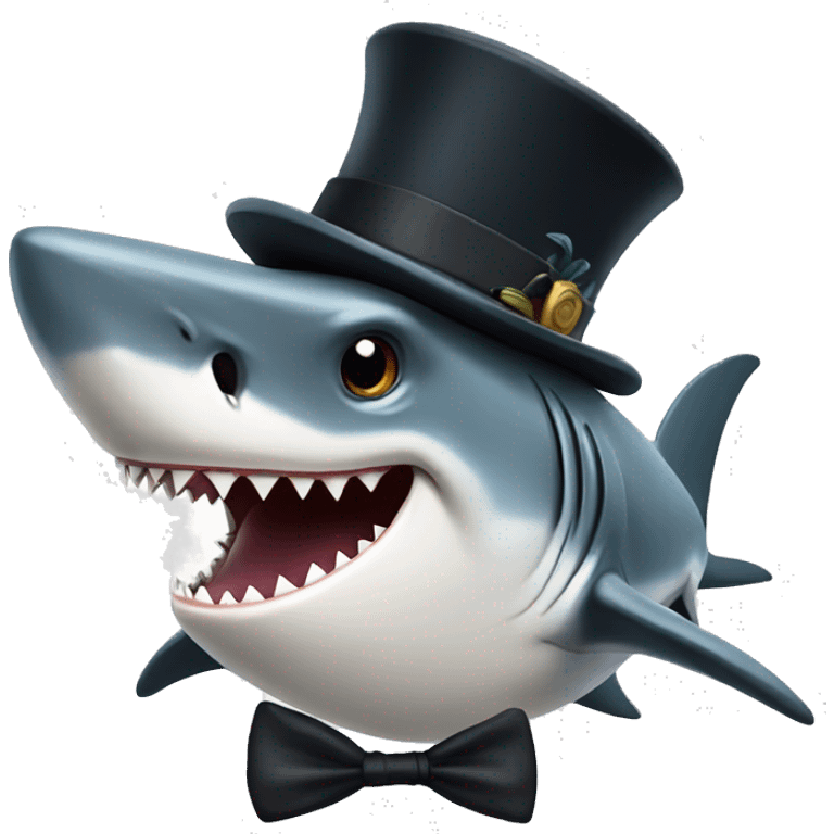 Shark with tophat emoji