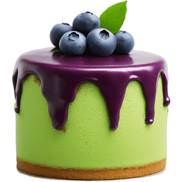 Matcha cake with blueberries on top  emoji