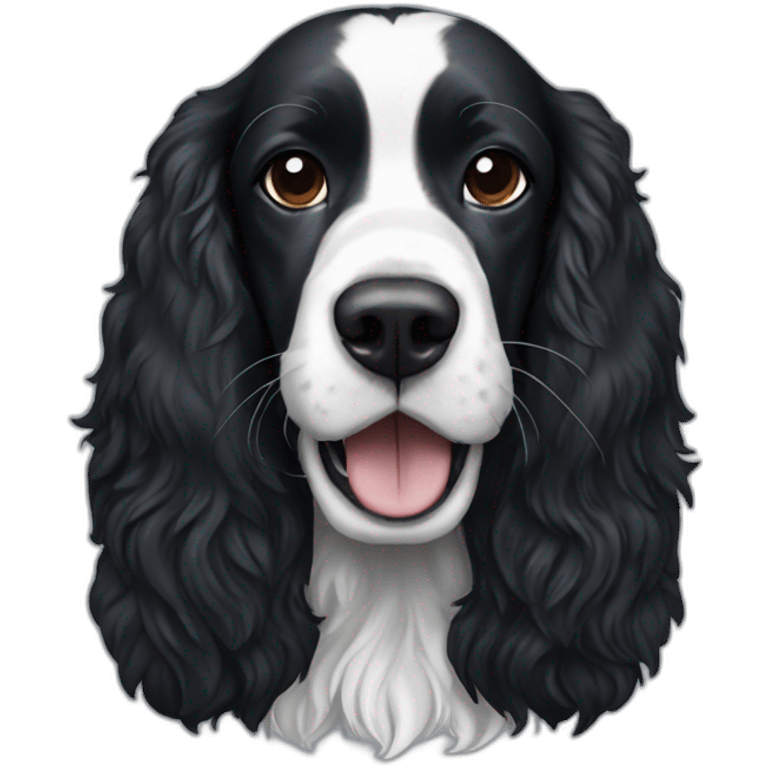 black springer spaniel wearing detroit lions logo emoji