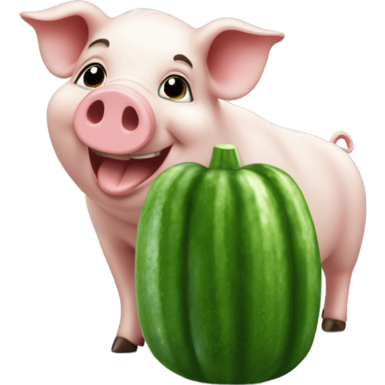 Genua pig with a cucumber emoji