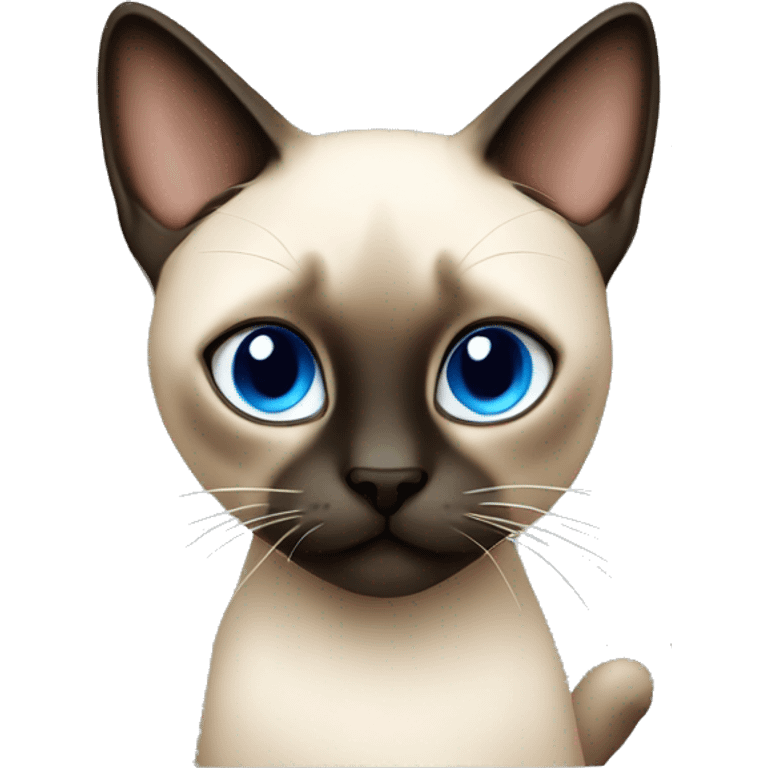 Cute Siamese Cat with big blue cross eyes  emoji