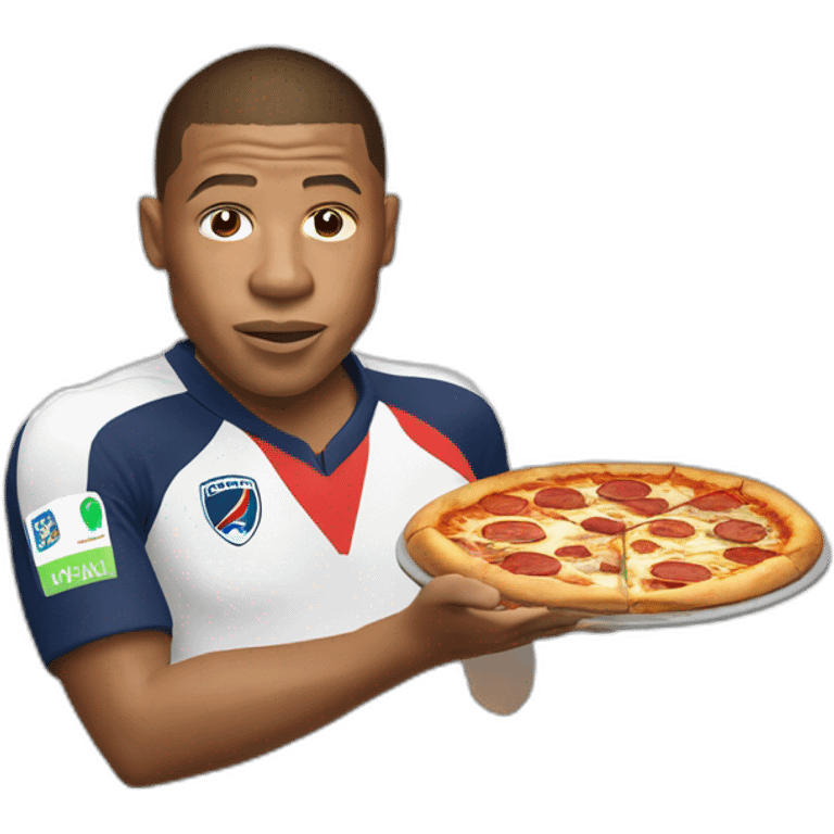 Mbappe mange une pizza emoji