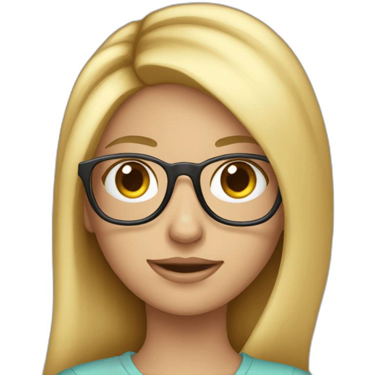 blonde girl with eyeglasses carrying direct message icon from Instagram emoji