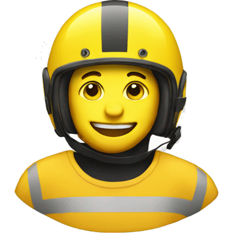 yellow happy emoji with helmet emoji