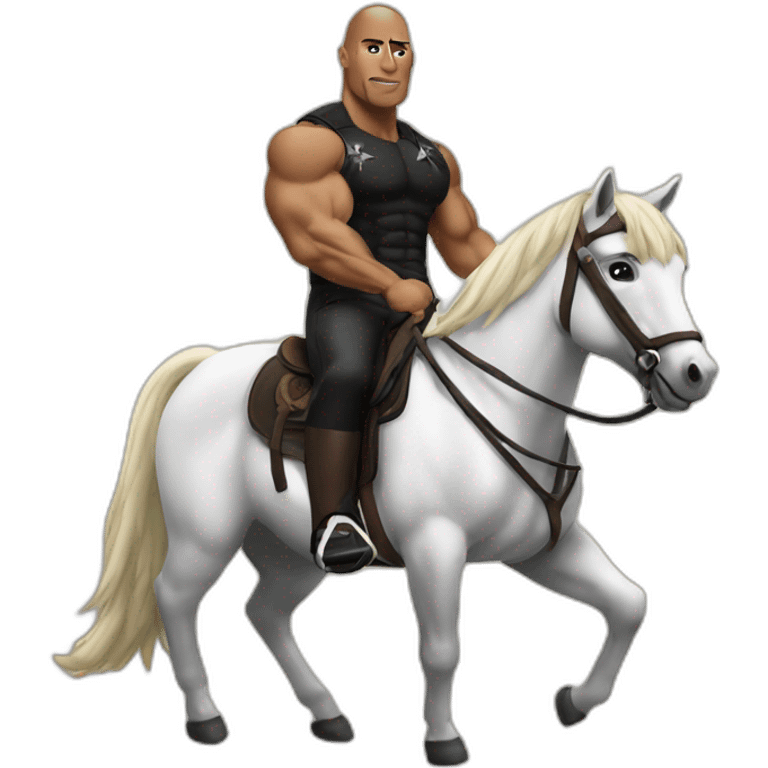 the rock on a horse emoji